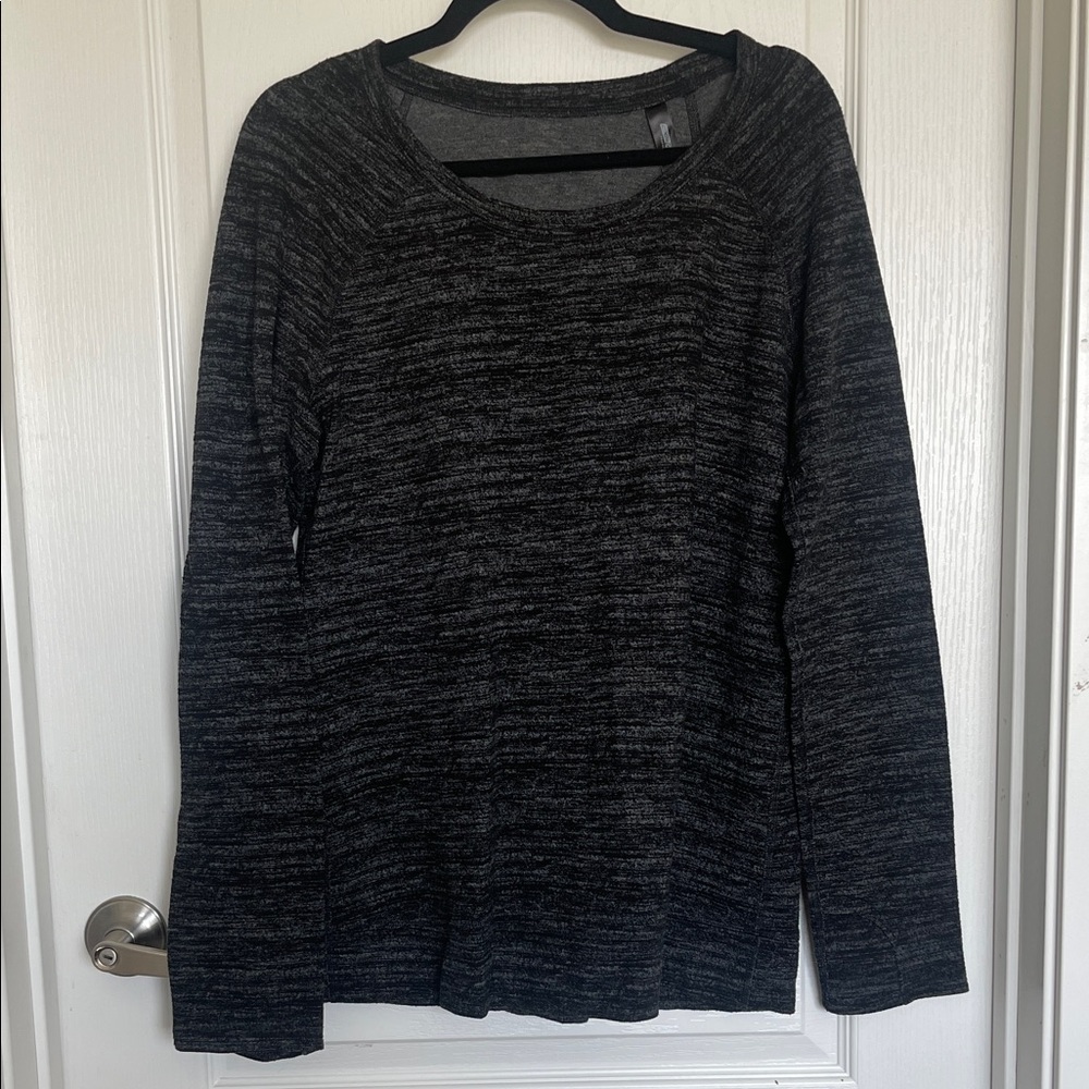 Women's Dark Gray Oversized Long Sleeve Sweatshirt